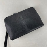 Men's Stingray Leather Business  Zip Wallet With Wrist Strap Clutch Bag Large