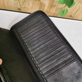 Men's Stingray Leather Zip Wallet , Oversize Large Capacity Mens Bi-Fold Wallets