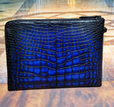 Mens Crocodile Leather  Business Zip Clutch Bags Vintage