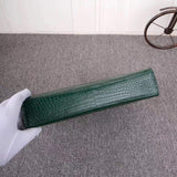 Mens Genuine Crocodile Leather Zipper Wallet Clutch Bag Green