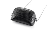 Mens Half Round Cross Body Clutch Bag With Wrist Handle Genuine Crocodile Leather Cell Phone Chain Shoulder Purse For Shopping And Travel
