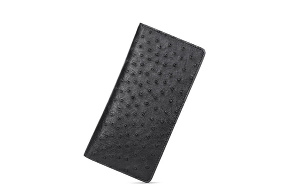 Mens Ostrich Leather Large Volumn Credit Card Clutch Wallet Bags