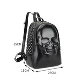 Mens  Studded Smiling Skull Backpack