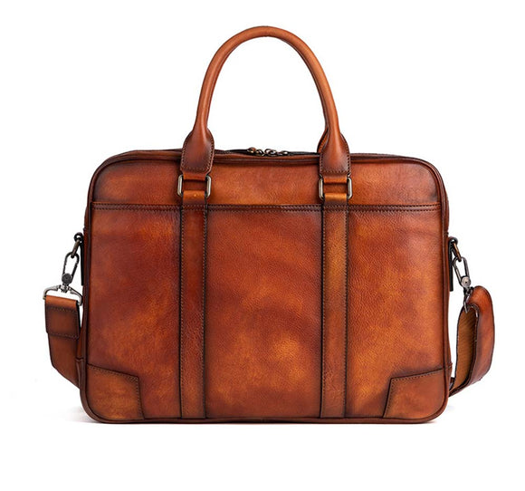 Mens Vintage Leather Buiness Briefcase Shoulder Bag 2732