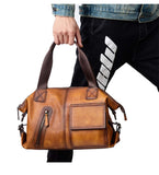 Mens Briefcase Vintage Leather Buiness Shoulder Bag