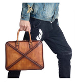 Mens Vintage Leather Buiness Briefcase Shoulder Cross Body Bag 2766