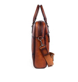 Mens Vintage Leather Buiness Briefcase Shoulder Cross Body Bag   3655
