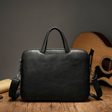 Mens Vintage Leather Buiness Briefcase Shoulder Cross Body Bag Large Volumn 2758