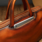 Mens Vintage Leather Buiness Briefcase Shoulder Cross Body Bag Large Volumn 2758