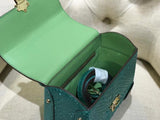 Mini Python Leather Rivet Top Handle Cross Body Bags Green