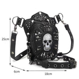 Multi-functional Studded Hip Hop Chest Skull Sling Bag Cross Body Shoulder Bag For Men Women Punk