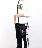 Multi-functional Studded Hip Hop Chest Skull Sling Bag Cross Body Shoulder Bag For Men Women Punk