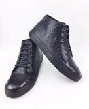 Ostrich Leather Mens Pull Up Shoes