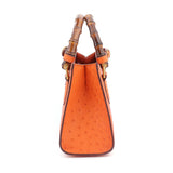 Ostrich Leather Small Top Handle Cross Body Bag