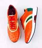 Ostrich Leather Womens Classic Trainers Women  shoes Casual Tennis Sneaker