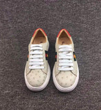 Ostrich Leather Womens Classic Trainers Women  shoes Casual Tennis Sneaker With Strap Bee