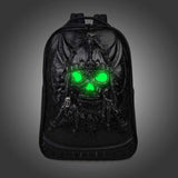 Oversize 3D Animal Unisex Ghost Skull School Backpack Glow In The Dark For Teenagers  With Hat