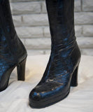 Preorder Crocodile Belly Leather  Long Boots