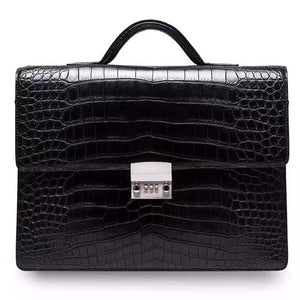 Preorder Crocodile Leather Men's Briefcase Business Bags With Password Lock