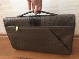 Preorder Crocodile Skin Leather Belly Briefcase