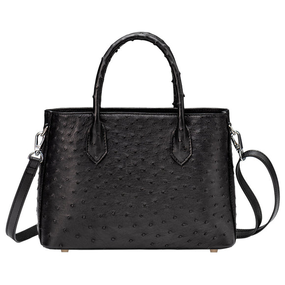 Preorder Genuine Ostrich Leather Mini Top Handle Bag Fushia Pink ,White