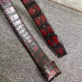 Preorder Hand Stitching Double Sides Nile Crocodile Skin Leather Belt