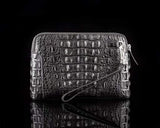 Preorder Men's Crocodile Cluthes Handbag Bag Coin Purse,Crocodile Bone Leather Clutches With Shoulder Strap