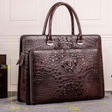 Preorder Mens Crocodile Leather Briefcase Laptop Computer Handbag Brown