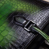 Preorder Mens Vintage Crocodile Leather Briefcase Laptop Bag