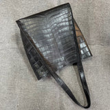 Preorder Unisex  Crocodile Belly Leather Hobo Shopper Bags
