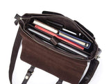 Rossie Viren Brown Postal Messenger Bag Mens,Mens Leather Messenger Mail Bag,Leather Satchel Laptop Briefcase Bag,
