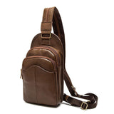 Rossie Viren Men Business Genuine Leather Chest Bag Crossbody Sling Bag