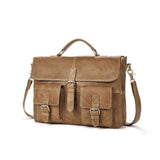 Rossie Viren  Men Leather Bag Vintage Leather Laptop Briefcase Postman Handbag Unisex New