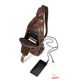 Rossie Viren Men Outdoor Shoulder Chest Bag Travel Daypack with USB Charging Port