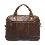 Rossie Viren Men's Briefcase Leather Laptop Bag 14'' Genuine Leather Men Messenger Shoulder Bags Men's Crossbody Handbag