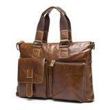 Rossie Viren  Men's Bunished Vintage Leather Shoulder Top Handle Bags