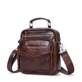 Rossie Viren  Men's Leather Briefcase Vintage Messenger Crossbody Bag
