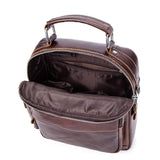 Rossie Viren  Men's Leather Briefcase Vintage Messenger Crossbody Bag
