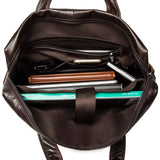 Rossie Viren  Men's Leather Expandable Laptop Briefcase