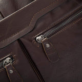 Rossie Viren  Men's Leather Expandable Laptop Briefcase