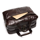 Rossie Viren  Mens Vintage  Leather Classic Business Laptop  Overnight Duffel Travel Shuttle Bag For Luggage/Wheels