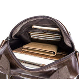Rossie Viren  Mens Vintage  Leather Handbag Cross Body Single Shoulder Briefcase Black Messenger Bag