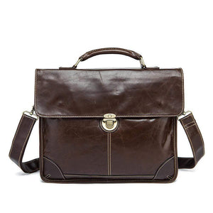 Rossie Viren  Vintage Leather Briefcase Messenger Bag
