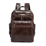 Rossie Viren  Vintage Leather Large Volume  Backpack,Rucksack,Knapsack For Men