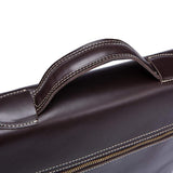 Rossie Viren Vintage Leather Men Briefcase Shoulder Bag 14" Laptop Messenger Crossbody