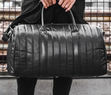 Rossie Viren Vintage Leather Pleated Duffel Travel Weekend Holdall Bags