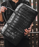 Rossie Viren Vintage Leather Pleated Duffel Travel Weekend Holdall Bags