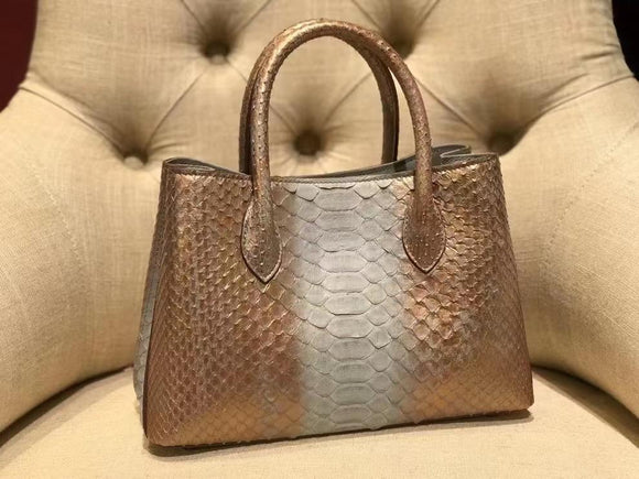 Small Python Leather Tote Shoulder Cross Body Bags For Women Gold