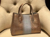 Small Python Leather Tote Shoulder Cross Body Bags For Women Gold