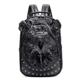 Studded 3D Rhinoceros Waterproof Backpack Unisex School Animal Pattern Bags Trendy Travel Knapsacks